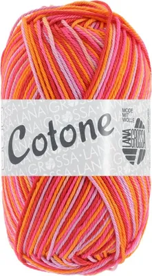 Produktbild von Lana Grossa Cotone Print 342 Pink/Flieder/Apricot/Himbeer 50g