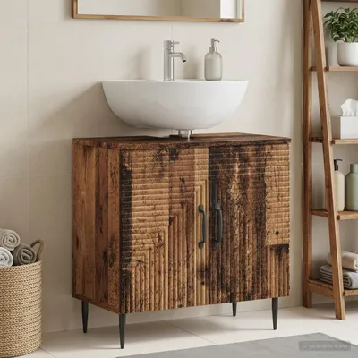 Imagen del producto de Maison Exclusive - Mueble para lavabo HAARLEM, madera reciclada, 59,5 x 31,5 x 59 cm