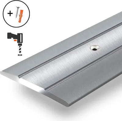 Produktbild von Übergangsprofil Abdeckleiste Firm C-Form Bodenleiste aus Aluminium 3,6x90 cm Vorgebohrt Silber