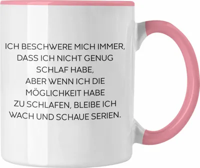 Produktbild von Trendation - Lustige Tasse mit Spruch für Frauen Männer Arbeit Büro Lustig Tassen Becher mit Sprüchen Kollegin Geschenk Sarkasmus Schlafen (Rosa)