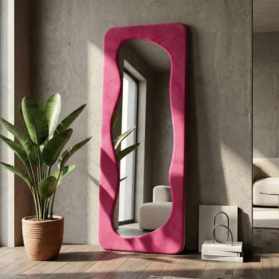 Produktbild von FURNLUX Wandspiegel Theodor Rosa 40cm / Hauptfarbe: Rosa / Abmessungen: 40 x 160 x 4 cm