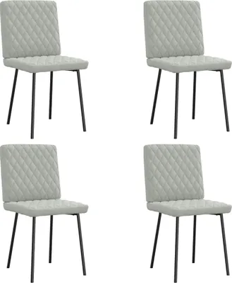 Produktbild von Esszimmerstühle 4 Stk. Hellgrau Samt, Esszimmerstühle DesignMöbel