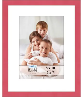 Bilderrahmen 20x25 cm rot, mit Passepartout 13x18 cm, Holzverbund, Tisch/Wand