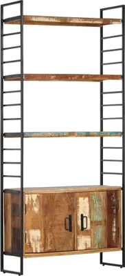 Image de vidaXL Bibliothèque 4 niveaux 80x30x180 cm Vieux bois massif - Bibliothèque - Bibliothèques - Bibliothèque en bois - Bibliothèques en bois