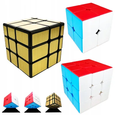 Produktbild von Moyu Meilong Logikwürfel-Set 2x2 3x3 Mirror Gold Schnell