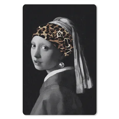 Produktbild von MuchoWow® Mauspad Mousepad Das Mädchen mit dem Perlenohrring - Johannes Vermeer - Pantherdruck 18x27 cm - Mousepads - Maus Mat - Pad - Mausunterlage