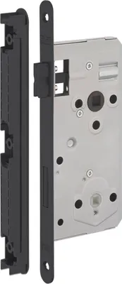 Image de DORMAKABA Serrure à loquet magnétique Cludo WC avec gâche réglable sur 4 positions noire ÖNORM