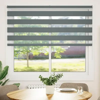 Productafbeelding van vidaXL Dubbele rolgordijn, donkergrijs, 165x100 cm, stofbreedte 160,9 cm, polyester