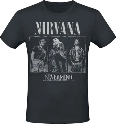 Produktbild von Nirvana T-Shirt Herren Nevermind Photo schwarz Band-Merch, Bands 100% Baumwolle XL