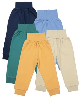 Produktbild von TupTam Unisex Baby Pumphose 5er Pack aus  en Materialien Langhose unisex, Farbe: Dunkelblau Blau Senfgelb Beige Grün, Größe: 56