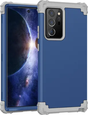 Produktbild von Galaxy Note 20 Ultra Hülle, 3 in 1 Hybrid PC TPU Stossfest Robust Schutzhülle für Samsung Galaxy Note 20 Ultra Navy blau