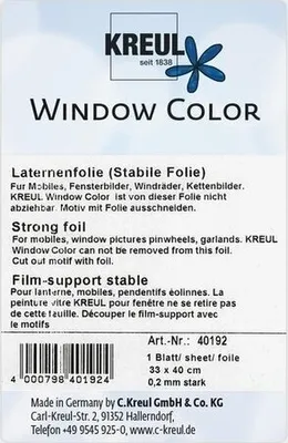 Obrázek produktu pro Kreul 40192 Fólie na okno 33 x 40 cm 1 ks