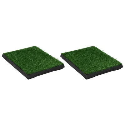 Immagine prodotto di vidaXL Toilette per animali 2 pezzi con vassoio Erba artificiale Verde 63x50x7 cm
