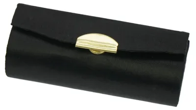 Produktbild von Lippenstiftbox, Schwarz, mit Spiegel, Druckknopf-Verschluss,  Länge 8,7 cm, Höhe 3 cm