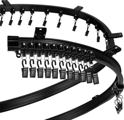 Zdjęcie produktu dla Uniqoos® Szyna do zasłon sufitowych, 3 metry – elastyczna szyna do zasłon wykonana z ABS/metalu/tworzywa sztucznego, 24 rolki, 30 klipsów ze stali nierdzewnej i zestaw montażowy