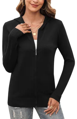 Produktbild von Strickjacke für Damen mit Reißverschluss und Kapuze