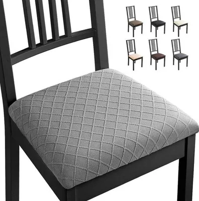 Produktbild von Famanu Stuhlhussen Jacquard - 6 Stück - Lichtgrau
