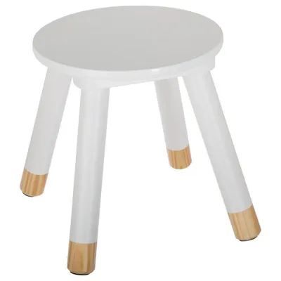 Immagine prodotto di Sgabello per bambini - sgabello a quattro gambe, altezza: 26 cm, Ø 24 cm, bianco