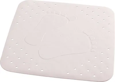Immagine prodotto di Tappeto da bagno PLATTFUSS 54x54cm antiscivolo, gomma, bianco