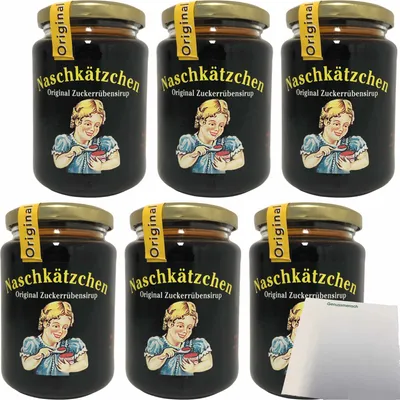 Produktbild von Naschkätzchen Zuckerrübensirup 6er Pack (6x450g Glas) + usy Block