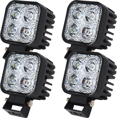 Immagine prodotto di Greenmigo 4 fari da lavoro a LED da 12 W, fari supplementari da 12 V e 24 V, fari impermeabili IP67, fari di retromarcia per auto, trattori, fuoristrada, autovetture, veicoli a motore (12 watt)