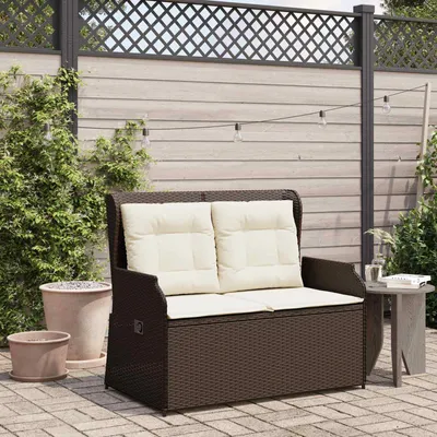Obrázok produktu pre Maison Exclusive - Záhradná lavička hnedá polyratanová