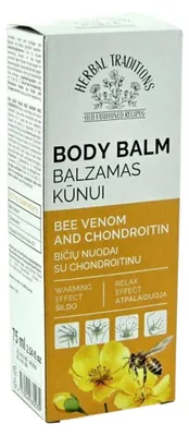 Obrázok produktu pre Telový balzam s včelím jedom a chondroitínom - 75 ml - Herbal Traditions