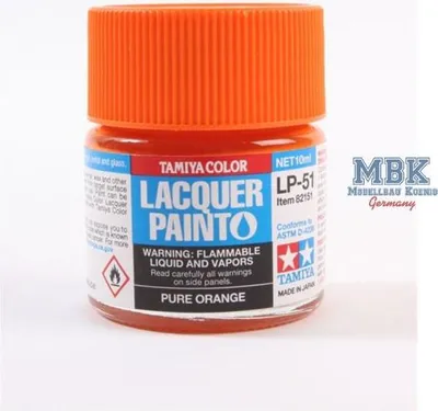 Immagine prodotto di TAMIYA LP-51 LP-51 Arancione puro lucido Lacca 10 ml