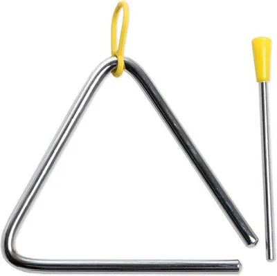 Produktbild von Percussiontriangel mit Schlägel für Musikunterricht - 15 cm, Stahl, silber