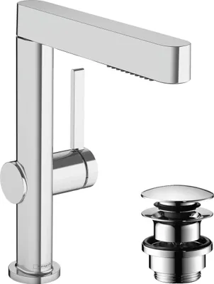 Immagine prodotto di hansgrohe Finoris robinetterie de lavabo 230 avec douchette extractible, 2 types de jets et vidage Push-Open, portée 178mm, 76063000, 76063000
