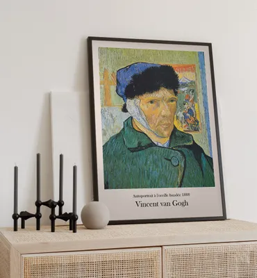 Produktbild von Poster verbundenes Ohr van Gogh, groesse_poster:30x40 cm, groesse_rahmen:weiß 30x40 cm