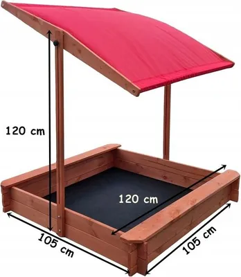 Immagine prodotto di Sabbiera con tetto Sabbiera in legno per bambini 105x120cm