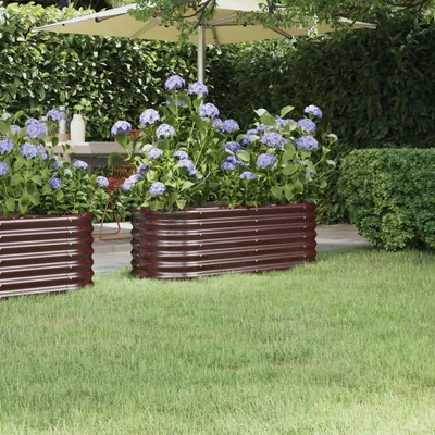 Obrázok produktu pre vidaXL Vyvýšený záhon z pozinkovanej ocele 114 x 40 x 36 cm, hnedý