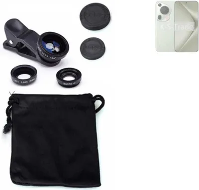 Produktbild von K-S-Trade Smartphone Kamera Linsen Set Kompatibel mit Huawei Pura 70 Pro+ 3in1 Clip-On Kamera Adapter Macro Weitwinkel FishEye Fischauge Objektiv