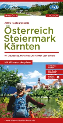 Produktbild von BVA ADFC Radtourenkarte Österreich Steiermark Kärnten 1:150.000