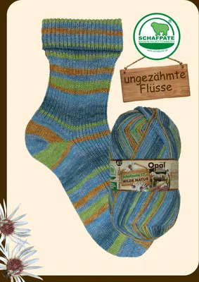 Produktbild von Opal SCHAFPATE 17 Wilde Natur 100 g 4-fach Pullover- und Sockenwolle 425 m Farbe 11591 - ungezähmte Flüsse