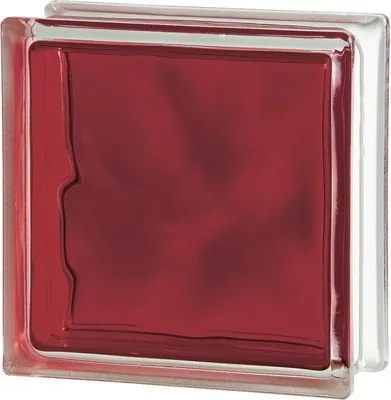 Produktbild von Glasbaustein Brilly rot 19 cm x 19 cm x 8 cm