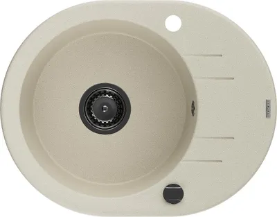 Produktbild von Mexen Kevin Granitspüle mit einem Becken und einer Abtropffläche 586 x 458 mm, Beige, Siphon Schwarz - 6517581005-69-B