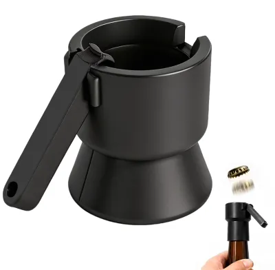 Flaschenöffner mit Zylinder 0,5 l, 8,3 x 5,1 x 4,8 cm, schwarz