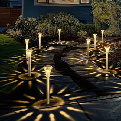 Produktbild von LED Solarlampe, Solarleuchte, 6er Set LED Solarlicht, Solar Bodenleuchte, Bodenlampe, Warmweiß, Winterfest, Wasserdicht, für außen, Terrasse, Rasen