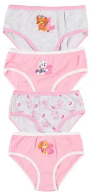 Produktbild von Paw Patrol Panty für Mädchen - Kinder Unterhose Slip Unterwäsche Rosa/Grau (4er Pack) 98-104