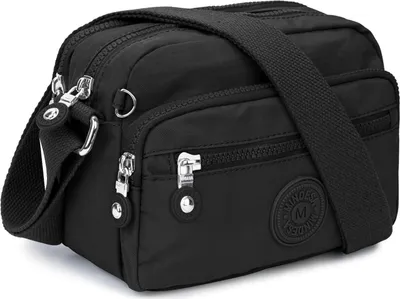 Image de TEUEN Petit sac à bandoulière Femme Noir Nylon Sac à bandoulière