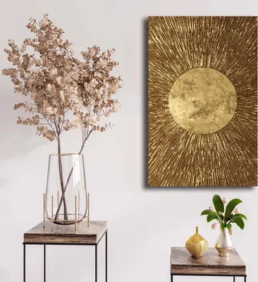Produktbild von Wallity, 4570NISC-023, Dekorative Leinwandmalerei, 100 % LEINWAND (Stärke: 2,8 mm), Gold, 45 x 70 cm