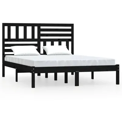 Immagine prodotto di vidaXL Massivholzbett Schwarz Kiefer 140x190 cm