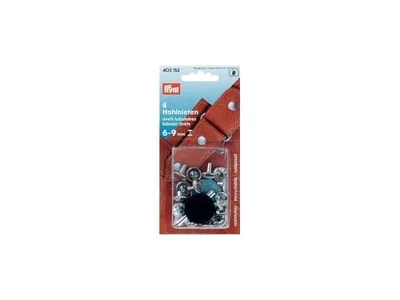 Produktbild von Prym 403152, Nieten-Druckknopf-Verschluss, Messing, Silber, 9 mm, 8 Stück(e), Sichtverpackung