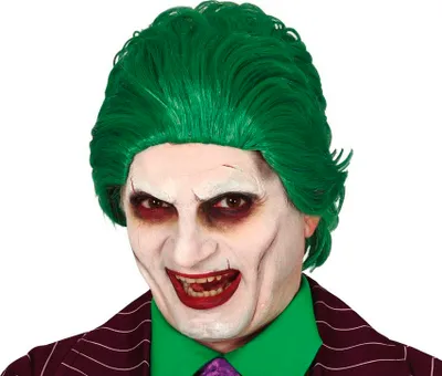 Produktbild von Mr Smile Grüne Clown Perücke Halloween Kostüm Accessoire Clownsbösewicht Halloween Abenteurer Gruselspaß Fasching Feier Party Mr Smile Fantasie Streich Horrorspaß, Farbe: Grün