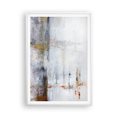 Produktbild von Gerahmtes Poster - Weißer Rahmen - Abstraktion weiß verschwommen - 70x100 cm - Wand Bild - Wanddeko - Wandbilder - Kunstposter - Wandposter - Bilderrahmen - Bilder - Kunstdruck - P2WPA70x100-4535