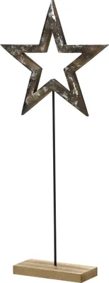 Produktbild von Decoris Weihnachtsdeko Stern 20 x 5,5 x 46 cm braun