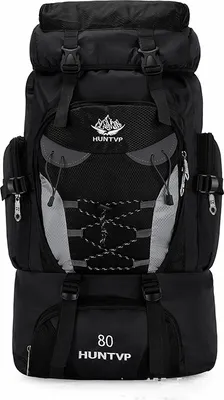 Produktbild von 80L Rucksack Wasserdicht Klettertasche Fahrradrucksack Sporttasche Freizeitrucksack Reiserucksack Trekking Camping Wander Outdoor Sport, schwarz, 80L