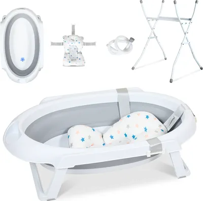Immagine prodotto di Vigevee Vasca da bagno per neonati Pannierina pieghevole con supporto  Vasca da bagno per bambini Vasca doccia Vasca da viaggio Antiscivolo